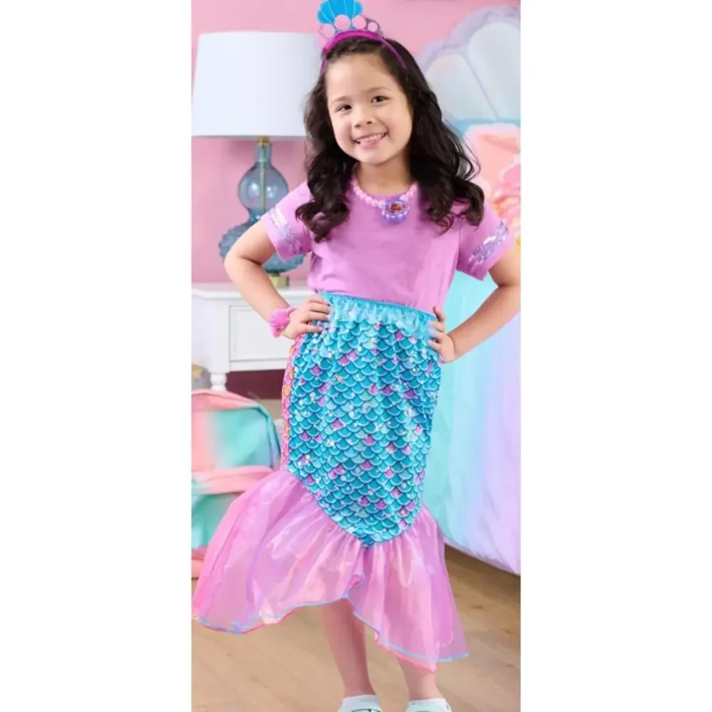 Disney Junior Ariel 2 in 1 Dress Up Set Pretend Play Mermaid Sizes 4-6X 4-Pieces